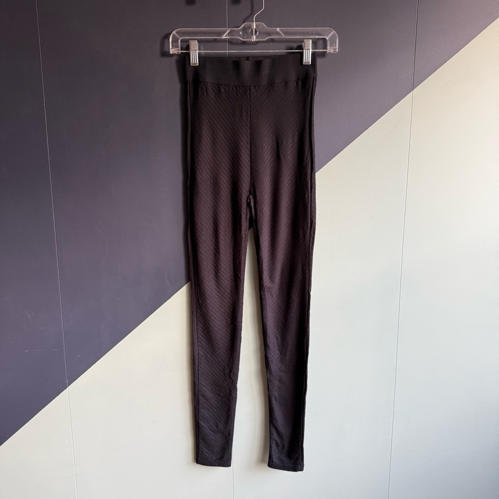 NWOT Alexander Wang x Uniqlo Heattech Extra Warm Ribbed Leggings, Size XS, Black - Picture 2 of 9